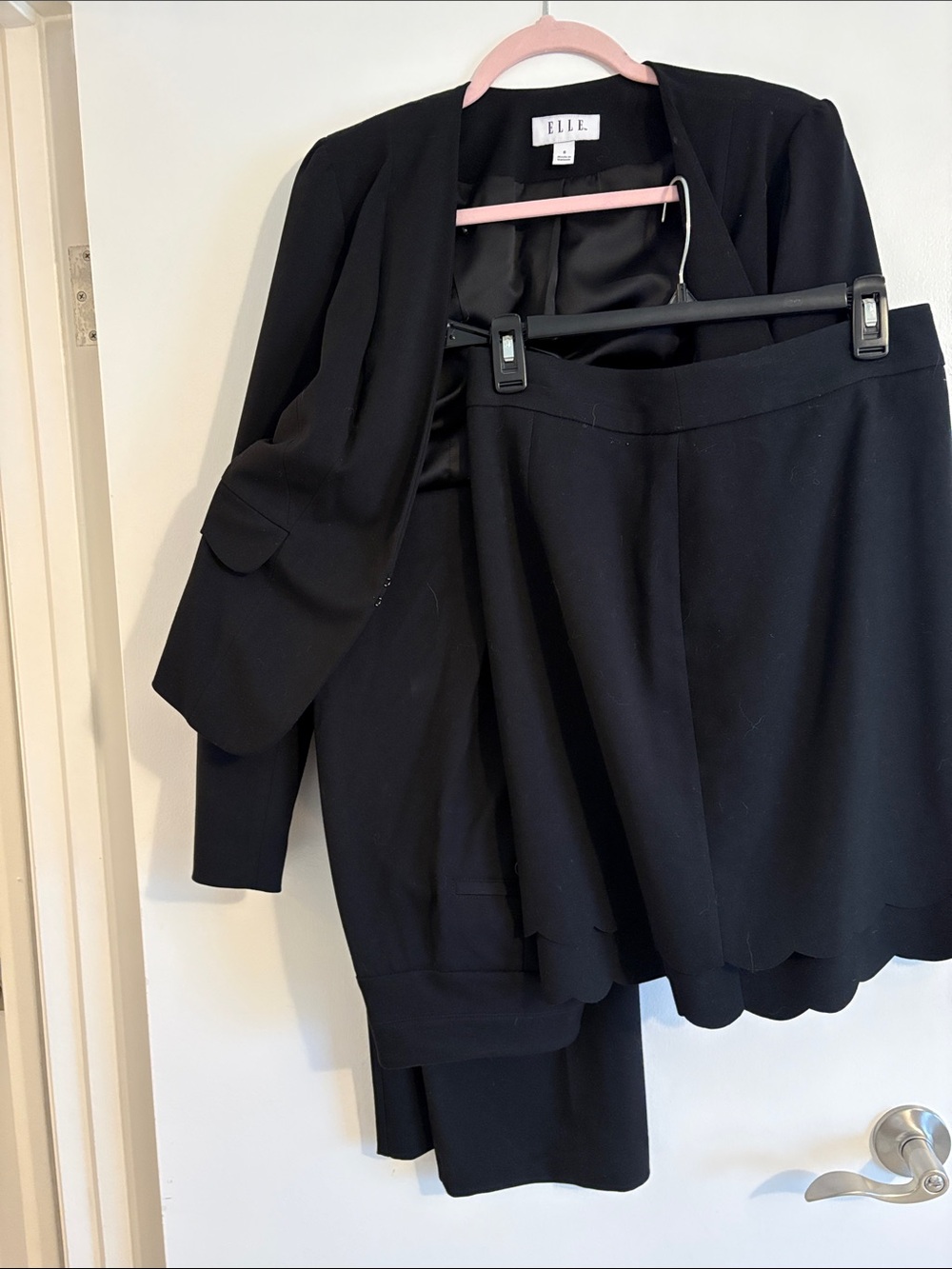 ELLE Black Women's Blazer, pant and Skirt Set